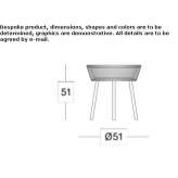 Round high side table made of polyethylene fiber Coracora