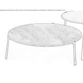 Round garden table made of aluminum and wood Mullsjoe