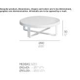 Round side table made of thermally lacquered aluminum Pamece