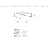 Kwadratowy stolik kawowy z aluminium, lakierowany termicznie na podstawie sanek Piding