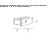 Low rectangular garden table made of thermally lacquered aluminum Pamece