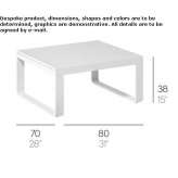 Rectangular garden table made of thermally lacquered aluminum Pamece