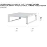 Low garden table made of thermally lacquered aluminum Pamece