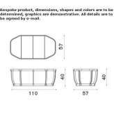 Low oval garden table made of teak wood Bradesti