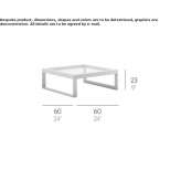 Kwadratowy stolik kawowy z aluminium, lakierowany termicznie na podstawie sanek Piding