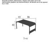 Rectangular aluminum garden table Tutana