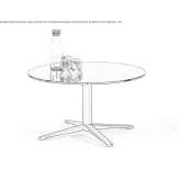 Round coffee table with 4-star base Gugesti