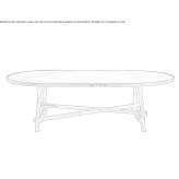 Low oval brass garden table Walkern