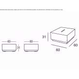 Low coffee table made of polyethylene Puquina