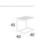 Square aluminum garden table Sceaux