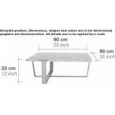 Low garden table made of marble and steel Esiroglu