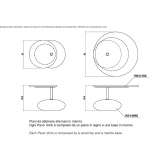 Round coffee table made of marble and larch Borzano