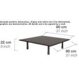 Low square aluminum garden table Volterra