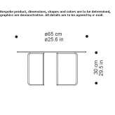 Low round coffee table made of powder-coated steel Egchel