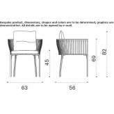 Aluminum garden chair with integrated cushion Ipatele