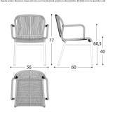 Synthetic fiber garden chair with armrests Izvin