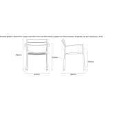 Aluminum garden chair with open backrest and armrests in a modern style Ivanovac