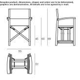 Director and Batyline teak folding chair Seaca