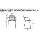 Steel garden chair with armrests Vias