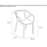 Garden chair made of polypropylene with armrests, stackable Colebee