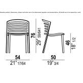 Polypropylene chair with open backrest, stackable Herndon