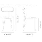 Aluminum chair with open backrest Llaillay