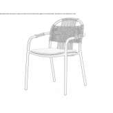 Aluminum garden chair with armrests Moelnbo