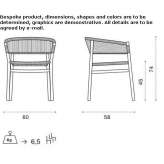 Stackable garden chair in rope and teak Tijola