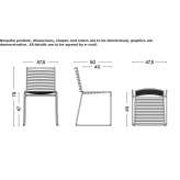 Powder-coated steel chair, stackable Zmiiv