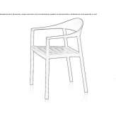 Iroko chair with armrests Lipia