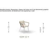 Krzesło materiałowe z podłokietnikami i zintegrowaną poduszką Gnoien