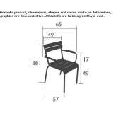 Aluminum garden chair with stackable armrests Tutana