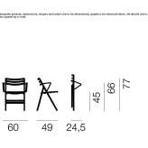 Folding polypropylene chair with armrests Garzon