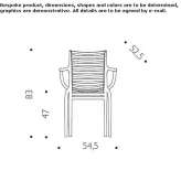 Polypropylene chair with armrests Ortrand