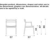 Teak garden chair with armrests Soimi