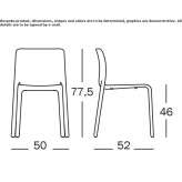 Stackable polypropylene chair Bruhl