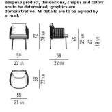 Garden chair upholstered in fabric with armrests Hansbeke