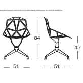 Die-cast aluminum trestle chair Grinzens