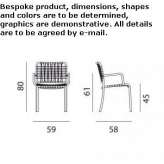 Aluminum garden chair with stackable armrests Proceno