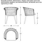 Powder-coated aluminum garden chair with armrests Pekmezli