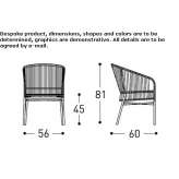 Powder-coated aluminum chair with armrests Izvin