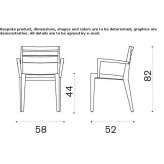 Teak garden chair with armrests Campo