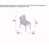 Garden chair made of aluminum and wood, stackable Mougon