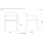 Aluminum chair with armrests Ipero