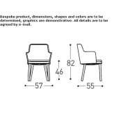 Powder-coated aluminum garden chair with armrests Ponca