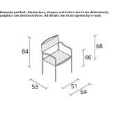 Garden chair with stackable armrests Candia