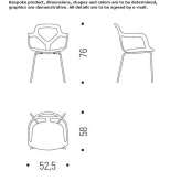 Technopolymer chair with armrests, stackable Konak