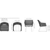 Polyethylene garden chair with armrests Sebyne