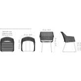 Polyethylene garden chair with armrests Sebyne
