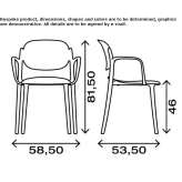 Polypropylene chair with stackable armrests Alepou